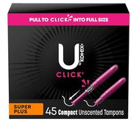 U by Kotex Tampons, Click Compact, Super Plus Absorbency, Unscented, 45 Count