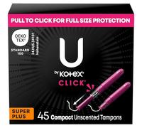 U by Kotex Tampons, Click Compact, Super Plus Absorbency, Unscented, 45 Count