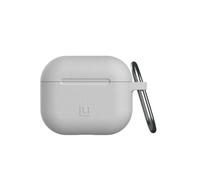 U by UAG [U] Dot Silicone Case for Apple AirPods 2021 Case - [Soft-Touch Silicone, Carabiner Hook, Lightning Connector Cover, Status LED Visible, Wireless Charging Compatible] - Grey