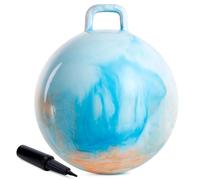 U&C Planet 18-20 Inch Space Hoppers for Kids Jumping Ball with Handle Inflatable Hopping Balls Hopper Ball with Pump for Boys Girls Age 3-12 Indoor and Outdoor Garden Game (Blue&Orange, 20 Inch)