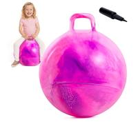 U&C Planet 18-20 Inch Space Hoppers for Kids Jumping Ball with Handle Inflatable Hopping Balls Hopper Ball with Pump for Boys Girls Age 3-12 Indoor and Outdoor Garden Game (Pink&Purple, 18 Inch)