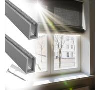 U Chanel Light-blocking Blackout Strips on Both Sides of The Blinds, 1-3 M Curtain/Blind/Window Shades Gap Blockers with Screws, Windproof Side Tracks(Grey,0.95 m/3.1 ft)
