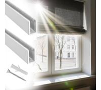 U Chanel Light-blocking Blackout Strips on Both Sides of The Blinds, 1-3 M Curtain/Blind/Window Shades Gap Blockers with Screws, Windproof Side Tracks(White,2.4 m/7.9 ft)