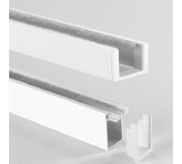 U Channel Aluminium Alloy Light Blocking Strips, 2 Pack White Blockers for Blinds & Curtains, U Shape Blackout Side Tracks (202cm / 80in) - Perfect for Light Gaps