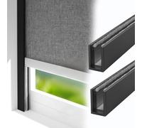 U Channel Aluminium Alloy Light Blocking Strips for Roller Blinds & Shades, 1 2 3 4 5 6 7 8 Ft Long Light Gap Blockers/Blackout Side Tracks Outside Mount, 2pack(2pcs Black,5ft (152cm))