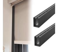 U Channel Aluminum Alloy Light Blocking Strips for Roller Blinds 2 Pack Window Gap Blocker Side Rails Home Bedroom Privacy Shield Easy Install with Veal Drill Mount (Black 135cm)