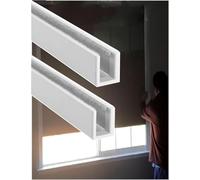 U Channel Blackout Aluminium Light Blocking Strips, Light Block Strips, Heat-Resistant and Insulating, Window Edge Side Tracks Customize for RV/Hospital/Cinema/Hotel(White 2 Pcs,L 110cm)