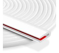 U Channel Edge Trim Car Door Edge Protector Self-Adhesive Rubber Edging Trim for Steel Plates, Table Corners, Metal Sheet, Glass Panel, Plastic Trim and Furniture (White, 1.6mm x6m)