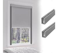 U Channel Light Blocking Strips for Roller Blinds, Black Grey White, 30 35 40 55 60 85 90 100 120 Blocker Curtains, Aluminium Alloy Gap Blockers(2 pcs Grey,78cm)