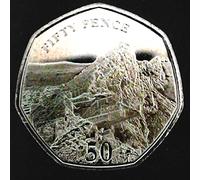 U-Coins Gibraltar 2020 SKYWALK UNC 50p coin with Heptagon Acrilyc Coin Holder in a Pouch Wallet, Low Mintage