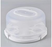 U COOK Cake Carrier with Handle, 3 Locking Clips, Suitable for 25.5cm x 11.5cm Cakes. Storage Container Holder, Portable Round, Two-Sided Tray Base for Pies, Cookies, Nuts, Fruit.
