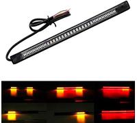 U/D 1PC Universal Flexible LED Light Strip with Tail Brake Stop Turn Signal Lights 48 LED License Plate Lights for Harley Motorcycle Bike ATV Car SUV RV, 8"