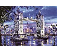 U/D 5D Diamond Painting Full Drill Round Rhinestone Embroidery Cross Stitch DIY London Big Ben London Bridge Kits for Adult Kids fit for Home Wall Decoration,30 X 40cm (London B)