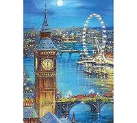 U/D 5D Diamond Painting Full Drill Round Rhinestone Embroidery Cross Stitch DIY London Big Ben London Bridge Kits for Adult Kids fit for Home Wall Decoration,30 X 40cm (London C)