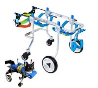 U/D Adjustable 4-Wheel Dog Wheelchair, Animal Fitness Wheel, pet Wheelchair for hind Leg Disabilities, Small Dogs, cat/Dog/Puppies Walking, 3D Wiring Harness, Light Weight, Easy to Assemble (XS)