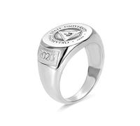 U/D Personalised Family Signet Ring with Custom Signet/Logo/School Badge Family Badge Crest Ring Brass/925 Sterling Silver Mens Signet Ring Gift for Dad - Round with Engravings
