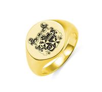 U/D Personalised Family Signet Ring with Custom Signet/Logo/School Badge Family Badge Crest Ring Brass/925 Sterling Silver Mens Signet Ring Gift for Dad - Round