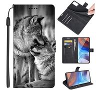U.DARELIKE for Nokia G10 / Nokia G20 Phone Wallet Cover, Grey Wolves Design Case PU Leather Shockproof TPU Flip Magnetic Phone Purse for Nokia G10 / Nokia G20