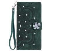 U.DARELIKE Glitter Phone Case for Samsung Galaxy A25 5G Shiny Sparkle Flip Cover 3D Star Mandala Flower Design PU Leather Soft Silicone Protective Bling Wallet Case for Galaxy A25 5G - Green