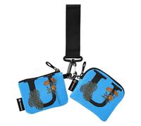 U Dual Coin Purse Credit Card Holder Wallet Slim Detachable Zipper Coin Purse Wallet with Keychain for Women Men 2 Pcs, Multicolor, 4.13"(L) x 3.5"(W), Travel Accessory