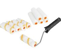 U-Excel 11-Piece Kit for Smooth Painting, 4 Inch Foam Roller and Medium Pile Roller Set with Roller Frame Handle - for Emulsion, Gloss, Satin, Varnish, Wood Stain on Interior Walls, Ceilings.