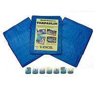 U-Excel Tarpaulin Small- Waterproof Heavy Duty - Universal Blue/Green Tarp Sheet - Ground Sheet - Premium Quality Cover (SMALL 1.2x1.8M)
