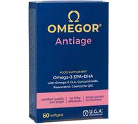 OMEGOR Antiage | Skin Supplement | Omega 3 EPA/DHA and Omega 6 GLA | Resveratrol, Turmeric, Alpha Lipoic, Coenzyme Q10, Tocotrienols | 60 Capsules