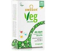 Vegan Omega 3 OMEGOR Veg - Algae Oil Omega3 Capsules Certified by IFOS and Vegan Society - 250mg EPA and 125mg DHA with Vitamin E (60 Caps)