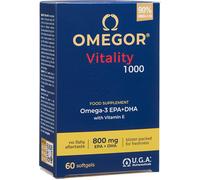 Omega 3 1000mg OMEGOR Vitality - Fish Oil with 800mg EPA and DHA per Capsule - Omega3 IFOS Certified Supplement - No Fishy Aftertaste (60 Softgel Caps)