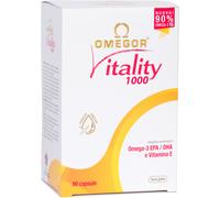 Omega 3 Capsules High Strength - OMEGOR Vitality 1000 Omega3 Supplement with 535mg EPA and 268mg DHA for Heart, Brain and Eye Vision - No Fishy Aftertaste (90 Softgel Caps)