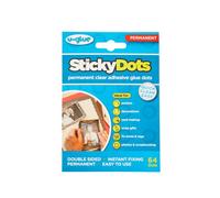 U-Glue Sticky Glue Dots Extra Strength Permanent 10mm Pack Of 64 (2 Packs)