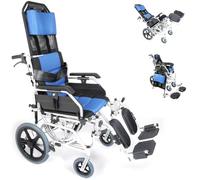 U-GO Esteem Tilt in Space Transit Wheelchair - High Back Lightweight Recliner With Removable Headrest, Folding Mobility Aid, Seat Width (16")