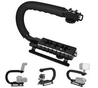 U-Grip Pro Handheld Camera Stabiliser Handle Grip with Cold Shoe Mount U-Shaped Stabilising Rig for DSLR Camcorder & Action Camera Filming 1/4”-20 Universal Tripod Screw Lightweight Anti-Shake Support