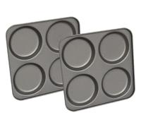 U HOME Premium Carbon Steel Yorkshire Pudding Tray - 4-Cup Non-Stick Bakeware Tin for Traditional Yorkshire Puddings, Muffins, and Mini Pastries. (2 x Trays)