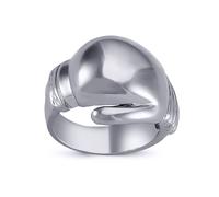 (U) Jewelco London Mens Rhodium Plated Sterling Silver Boxing Glove Charm Ring 19mm