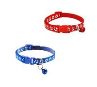 U-K Cat Collar with Bell Safety Quick Release Break Away Buckle Adjustable Collar 2Pcs Red and Blue Superiorâ€‚Quality and Creative