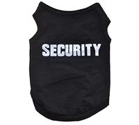 U-K Small Dog Security T Shirt Cute Pet Puppy Printed Cotton Black Vest M Durable and Practical