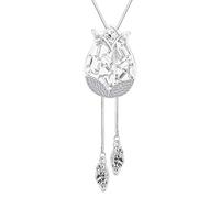 [U-K] Tulip Autumn Winter Sweater Chain Women Flower Pendant Necklace