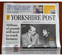 U.K. Yorkshire Post Newspaper March 10th 2016 Sir George Martin - Death Of The Fifth Beatle