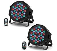U`King 2 Pack RGB 36 LED Stage Lights with Remote Control, 72W LED Par Can Light Console 7CH Control, 7 Modes Disco Lights for Parties Wedding Club Party Concert Bars Show