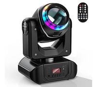 U`King 80W LED Moving Head Light Rotating 18-Facet Prism DJ Lighting Stage Lights with 10 Gobos and 8 Colors Beam Spotlight by DMX and Sound Activated for Parties Wedding Church Live Show Bar Club