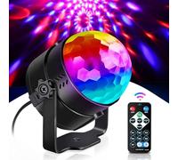 U`King Disco Lights Disco Ball, Remote Control DJ Party Light 3W 7 Colours Strobe Light Sound Activated Party Lights for Xmas Party Pub Wedding Club Show(1 pcs)