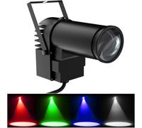 U`King Pinspot Light with 10W LED RGBW Beam Spotlight Supported DMX Sound Activated for Dance Party Wedding DJ Disco Show Mirror Ball Lighting (Black)