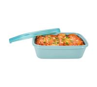 U Konserve Platinum Silicone Food Storage Bento Box Dual Seal Rectangle Container - Leak Proof, Shatter Proof, Dishwasher Safe, Plastic Free - 48oz (Seafoam)
