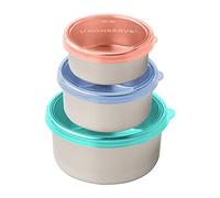 U-Konserve - Round Stainless Steel Food Containers with Silicone Lid - Tropical Sky - Trío Nesting