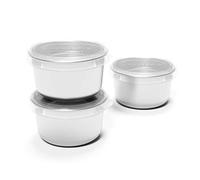 U Konserve Stainless Steel Set of Three Round Food/Condiment/Snack Mini Countainers with Silicone Lids, Leak Proof & Dishwasher Safe (3 oz)