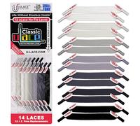 U-Lace uLace Classic No-Tie Shoelaces - Elastic Shoe Laces for Sneakers | Stretchy, Elastic Laces | Easy Installation - 14 Laces, Graydient, Classic