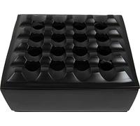 U.Like Relax Zone Grid Ashtray, Aluminium, One Size, Black - Wind Resistant, Deep Square Design, 16 Holes Grid, Home Decoration, 950g