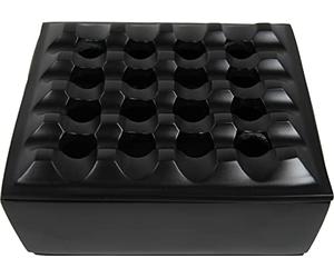 U.Like Relax Zone Grid Ashtray, Aluminium, One Size, Black - Wind Resistant, Deep Square Design, 16 Holes Grid, Home Decoration, 950g