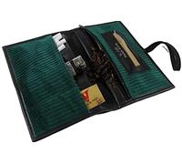 U.Like Relax Zone Rolling Tobacco Pouch Case with 6 Separate compartments - Travel Smoking Pipe Bag Roll Your Own Cigarette Organizer Kit for Accessories Storage Container Men & Women (Green)
